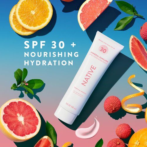 Native Tropical Breeze Sunscreen - SPF 30 Broad Spectrum Protection | 5 oz Lightweight Formula