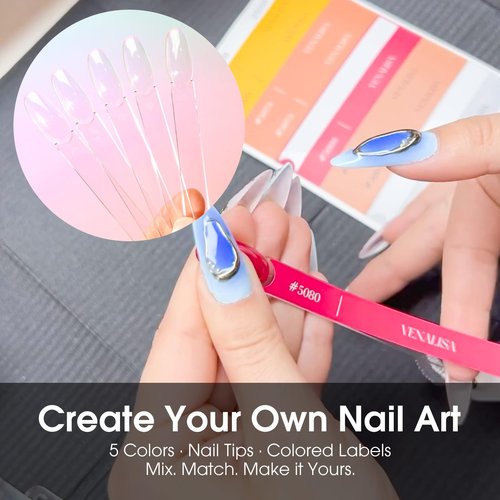 VENALISA Gel Nail Polish Set, 5 Colors 10ML Gel Polish Kit Pastel Yellow Blue Green Pink Color Soak Off Salon Manicure DIY at Home Nail Art For Girls Women