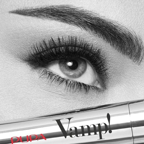 PUPA Milano Vamp! Volumizing & Lengthening Mascara - Smudge-Proof, Hypoallergenic Formula - 100 Black, 0.183 oz