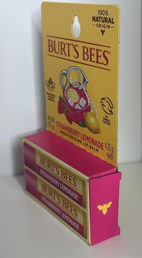 Burt's Bees Strawberry Lemonade Lip Balm - Nourishing Hydration | 2 Tubes (0.15 oz)
