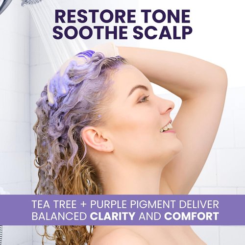 Skiennix Tea Tree Purple Shampoo & Conditioner Set - Professional Anti-Brass Toner for Blonde & Gray Hair | Sulfate-Free, Refreshing Rosemary & Aloe Formula