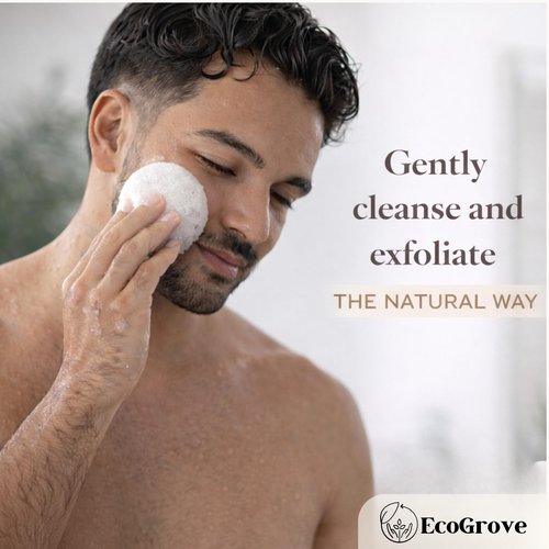 EcoGrove Konjac Face Sponge, Facial Scrubber Puff, Exfoliating Sponge for Sensitive Skin, Plant-Based Makeup Remover, Biodegradable,Face Exfoliator Tool, Konjac Sponge Face