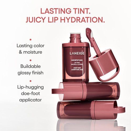 LANEIGE JuicePop Box Lip Tint - Long-Lasting Hydrating Formula | Buildable Juicy Color & Shine | K-Beauty Essential