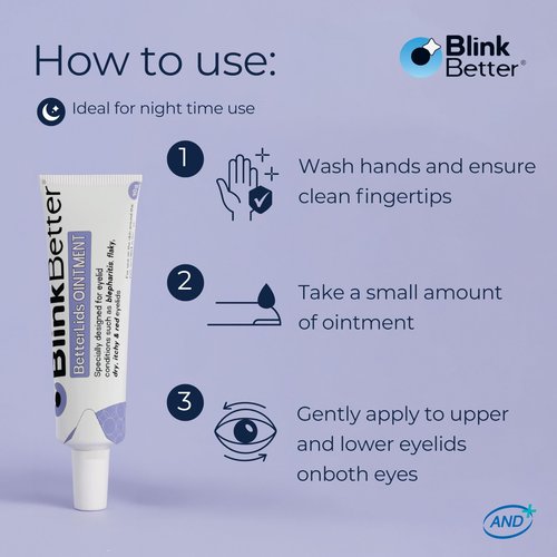 BlinkBetter BetterLids Eyelid Ointment for Dry, Itchy & Sensitive Eyelids – Deep-Moisturising Oat Complex with Shea Butter & Panthenol to Hydrate, Nourish & Soothe Delicate Eyelid Skin – 0.34 oz