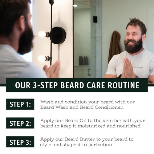 Live Bearded Beard Oil & Butter Grooming Kit | All-Natural Ingredients for Growth Support - Executive Scent: Cedar & Vanilla