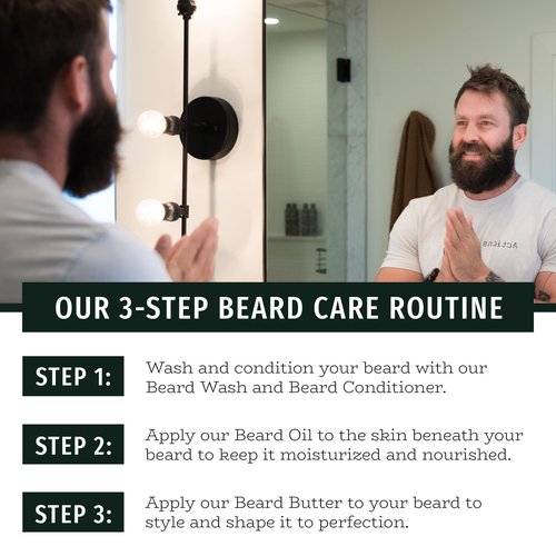 Live Bearded Beard Oil and Butter Grooming Kit - Made in the USA - All-Natural Ingredients with Shea, Argan, Jojoba - Growth Support | Executive Scent - Cedar, Vanilla