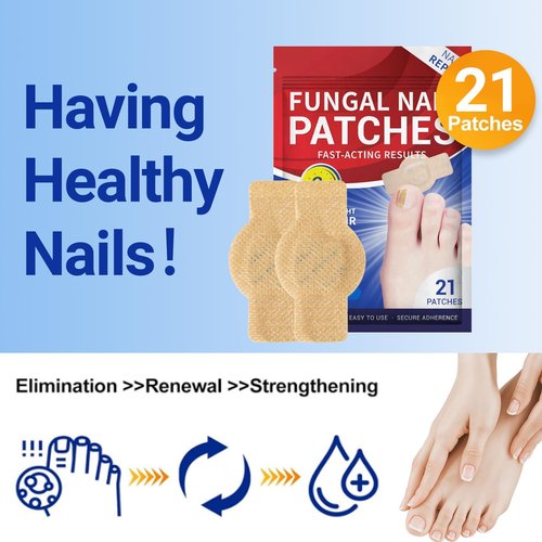 Toenail Fungus Treatment Extra Strength - 21 Pcs Fungal Nail Patches, Foot Nails Repair & Strengthen Patches for Women & Men (1 Count (Pack of 21))