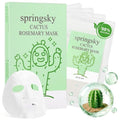SPRINGSKY Hydrating Face Mask - Natural Cactus & Centella Asiatica for 24HR Deep Hydration | 4 Count