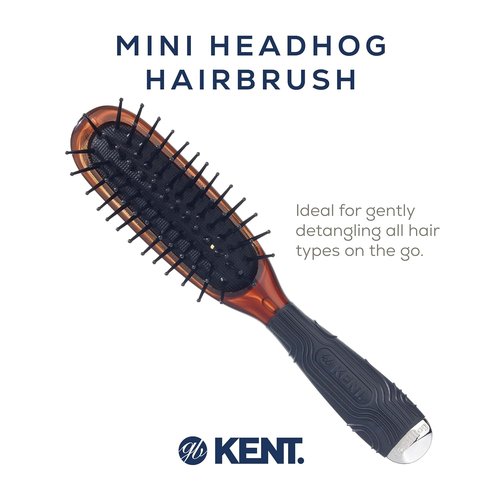 Kent Minihog Detangler Brush - Anti-Static Hair Brush with Ergonomic Grip for All Hair Types