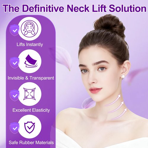 Loxbcin Neck Tape Lifting Invisible, 40 PCS+4 Strips,Neck Lift Tape Invisible,Neck Wrinkle Patches Behind,Face Lift Tapes for Tightening Sagging Skin Turkey Double Chin Wrinkles Women