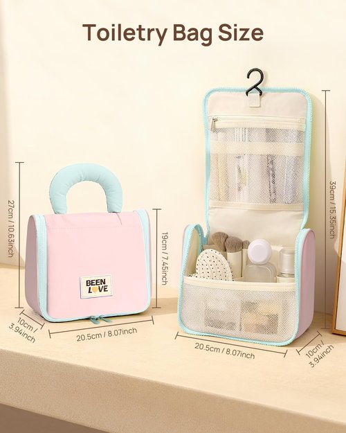 Carttiya Makeup Bag, Big Coloueful Make Up Bag for Women Girls Cosmetic Bag (Pastel Pink)