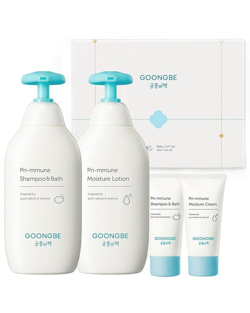 GOONGBE Baby Skin Care Gift Set - Nourishing Korean Skincare & Bath Essentials - 4 Hydrating Items