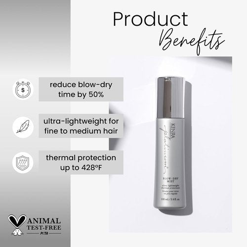 Kenra Platinum Blow-Dry Mist - Ultra-Lightweight Thermal Protectant for Fine to Medium Hair | Detangles & Smooths