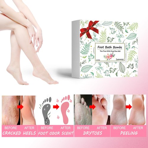 Lanwexy Foot Soaking Tub,Collapsible Bucket,Foot Spa,Foot Bath 16 Pack Foot Soak with Bath Salt and Tea Tree Oil.Foot Bath Soak Tub,Foot Balls for Foot Callus, Dry Cracked, Stubborn Foot Odor Scent.