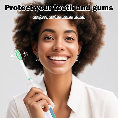 Replacement Toothbrush Heads for Philips Sonicare E-Series/Essence/Xtreme/Elite and Other Screw-on Electric Toothbrush Models, 8 Pack, Dupont Bristles with Protective Cover