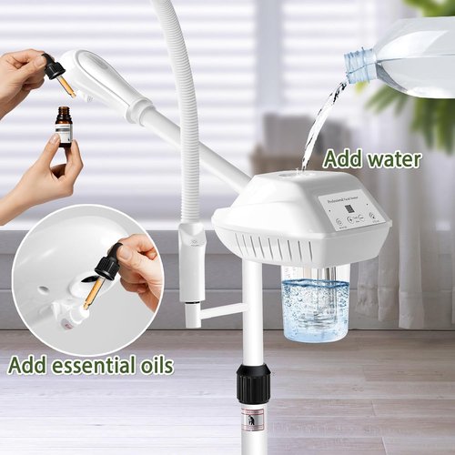 Skiennix Professional Facial Steamer - 2-in-1 Ozone Face Steamer with 5X Magnifying Lamp | Home & Spa Use