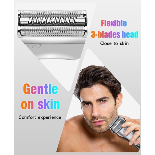 Braun 70S Electric Shaver Head Replacement - Compatible with Series 7 | 3-Pack for Ultimate Grooming