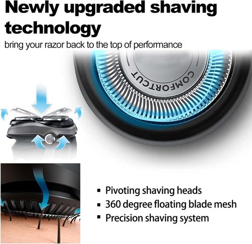 Philips Norelco SH30 Shaving Heads - High-Performance Replacement Blades for Series 1000, 2000, 3000, 5000X | 6-Pack