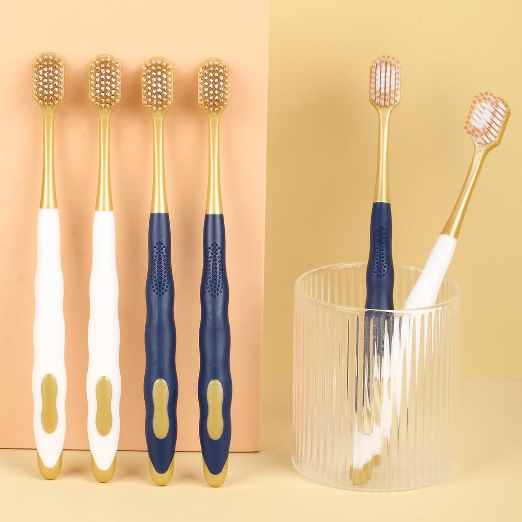 ZGYXQXJT Adult Wide Head Soft Hair Toothbrush, Manual Toothbrush, Excellent Cleaning Effect for Large Head, Ultra Soft Brush Thread Can Effectively Clean Sensitive Teeth or Gingivals (6 Pack)