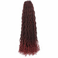 Burgundy Senegalese Twist Crochet Hair for Black Women 24 Inch 8 Packs Pre Looped Kinky Twists Crochet Braids with Curly Ends Short 2 Strand Rope Twists (Tbug)