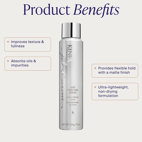 Kenra Platinum Dry Texture Spray 6 - Texture Defining Styler for Fullness & Oil Absorption - Ultra-Lightweight, All Hair Types