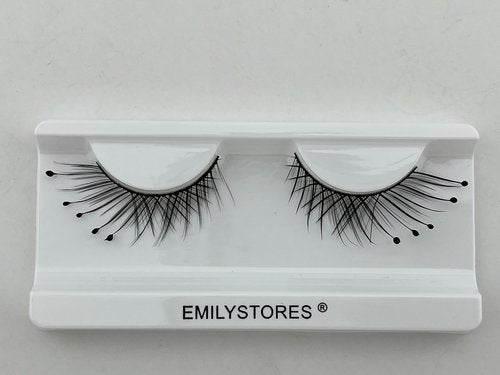 EMILYSTORES Halloween False Eyelashes, Dramatic Black Lashes with Dots for Yzma Costume, Reusable 1Pair