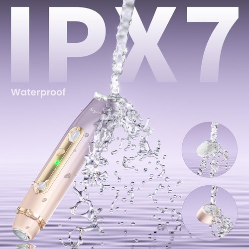 Arysn Bikini Trimmer for Women, 2 in 1 Dual Head Rechargeable Electric Shaver, Painless Pubic Hair Trimmer for Underarm Leg Arm Body Face– IPX7 Waterproof & Travel-Friendly, GoldPurple