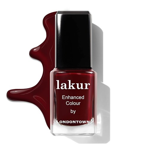 LONDONTOWN Lakur Nail Polish - Lady Luck Dark Red | Long-Lasting & Chip-Resistant Formula