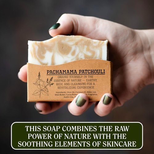 CompassSoap Pachamama Patchouli Bar Soap - Natural & Gentle Lather for Men & Women | 5 oz, Pack of 2