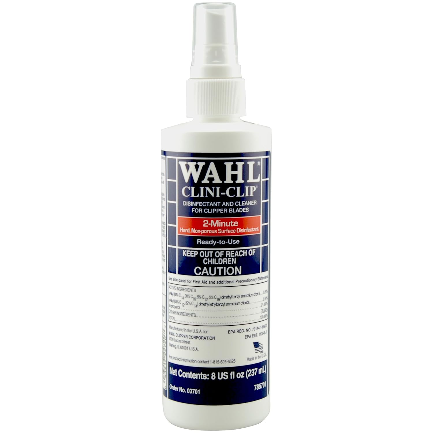 Wahl Professional Clini-Clip Spray - Fast-Acting Cleaner & Lubricant for Clipper Blades | 8 Fl Oz