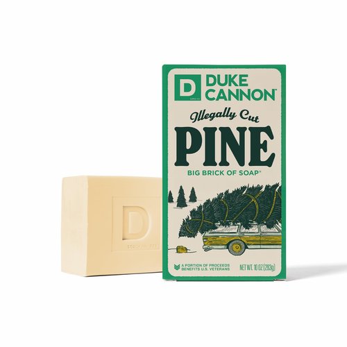 Duke Cannon Big Brick of Soap for Men, Holiday Edition – Illegally Cut Pine Scent, 10 oz