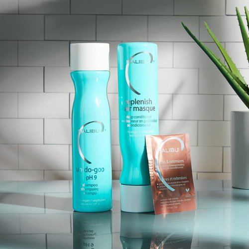 Malibu C Wefts and Extensions - Wellness Hair Care for Extensions - Reduces Breakage & Shedding