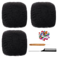 Afro Kinkys Bulk Human Hair for, Loc Repair, Twists, Afro Kinky Curly Human Hair 3 Packs Bulk Hair For Dreadlocks Extensions Bulk Human Braiding Hair (Natural Black# 10inch 150g)