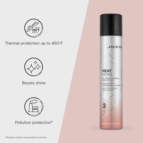 Joico Heat Hero Glossing Thermal Protector - Protects Against Heat, Humidity & UV | Reduces Split Ends & Boosts Shine