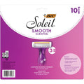 BIC Soleil 3 Scented Women's Disposable with 3 Blade Razors, Calming Lavender Scent and Vitamin E Moisture Strip, 10-Count