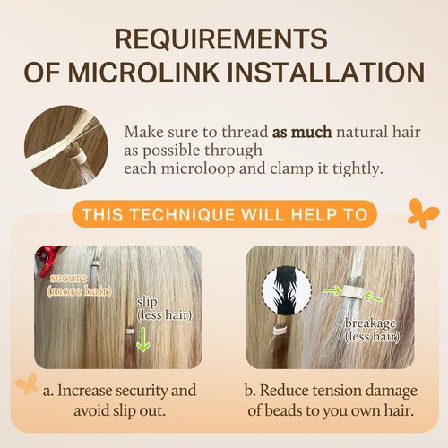DOORES Micro Beaded Real Human Hair Extensions, Balayage Chocolate Brown to Caramel Blonde 16 Inch 50g/50s, Invisible Bead Extensions Human Hair for Women