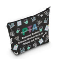 PTA Cosmetic Makeup Bag Physical Therapy Assistant Gift Physical Therapist Appreciation Gift PTA Graduation Gift (PTA Black Bag)