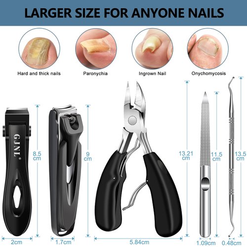 Toenail Clippers for Seniors Thick Nails - 17mm Wide Jaw Nail Clippers for Men, 37mm Heavy Duty Toe Nail Cutter, No Splash Nail Clippers w Catcher
