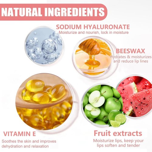 10 PCS Bee Lip Balm Honey Pot, Honey Lip Balm Bulk, Moisturising Sleep Lip Mask Overnight with Sticks, Reduce Lip Lines, Exfoliating Prevention Dry and Crack Lip Scrubs
