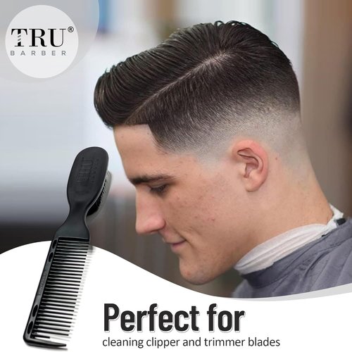 TRU BARBER Pro Fading Brush Set - 2PCS Barber Fade & Cleaning Brushes for Clippers & Beard Care