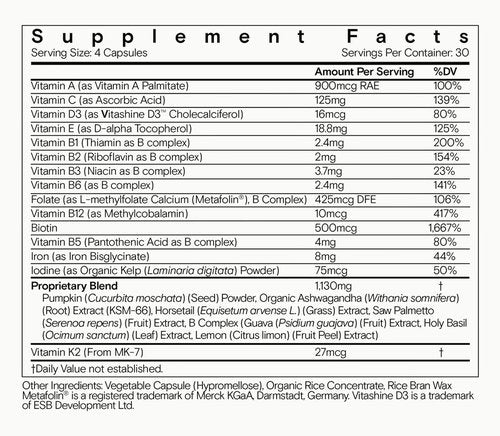 Moon Juice SuperHair Hair Growth Vitamins - Clinical Strength Biotin & Saw Palmetto Supplement for Thicker Hair | 120 Capsules