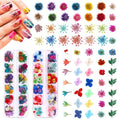 216PCS Dried Flowers - Nail Art Accessories Kits, 57 Color Lovely Natural Dried Flowers for Resin Molds and Nails, YWLI