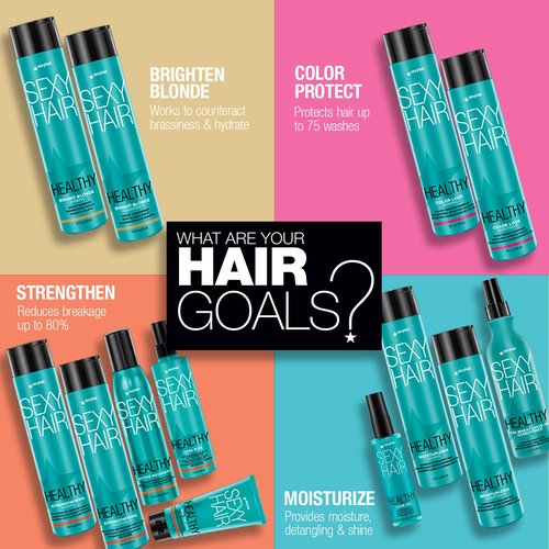 SexyHair Healthy Strengthening Shampoo & Conditioner - Anti-Breakage Formula for Damaged Hair | Sulfate-Free