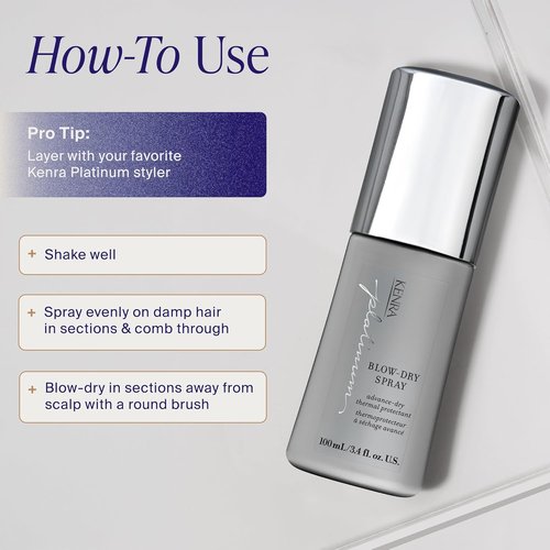 Kenra Platinum Blow-Dry Spray - Heat Protectant That Detangles, Smooths & Softens | For Medium To Coarse Hair