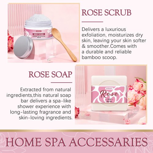 Gifts for Women, 12 PCS Birthday Gifts for Women Rose Relaxing Spa Basket Self Care Package for Her Mom Sister Wife Friend Unique Mothers Day Valentine Gift Ideal