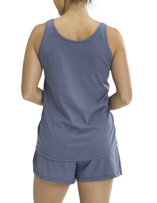 No Nonsense Women's Sleep Tank and Pajama Short 2 Piece Sleepwear Set, Vintage Indigo, XX-Large