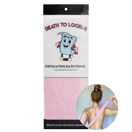 Death To Loofah: Exfoliating Shower Towel - Japanese Style Body Scrubber, Back Scrubber, and Face Wash Cloth in One - Say Goodbye to Ordinary Washcloths!