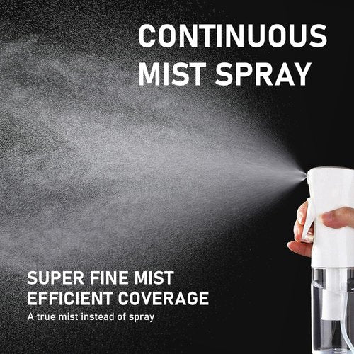 ELEMSY Spray Bottle for Hair - Continuous Mister (2 Pack, 6.8 OZ) | Ultra Fine Mist for Styling & Cleaning