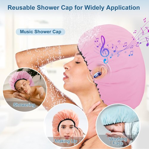 Sheomern 3 Pcs Super Jumbo Satin Lined Shower Cap for Women, Extra Large, Adjustable for Braids, Long Hair & Locs Dreadlocks