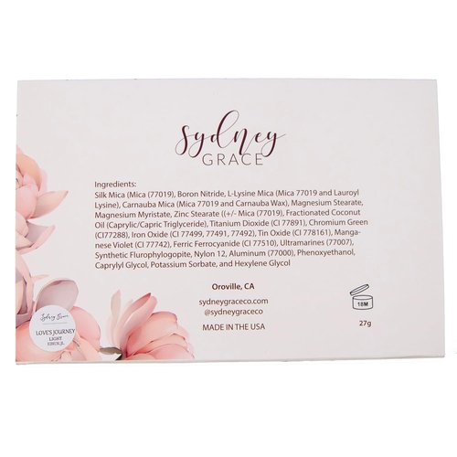 Sydney Grace Love's Journey Eye Shadow Palette - Vibrant Shades for Stunning Looks | Light